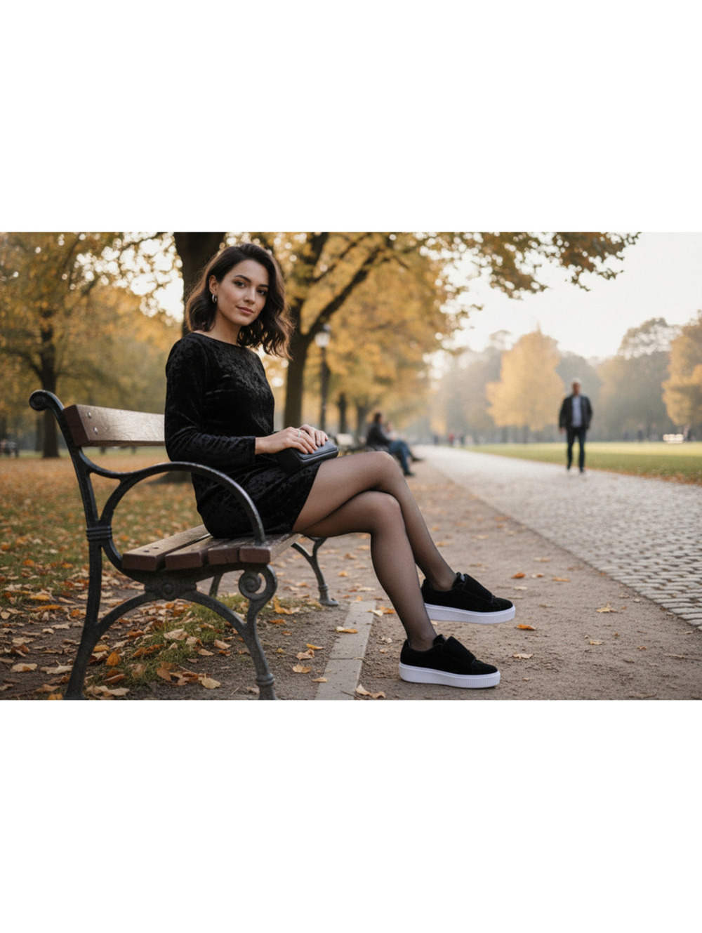 Puma Women's Black Velvet Slip-On Sneakers Size 6.5